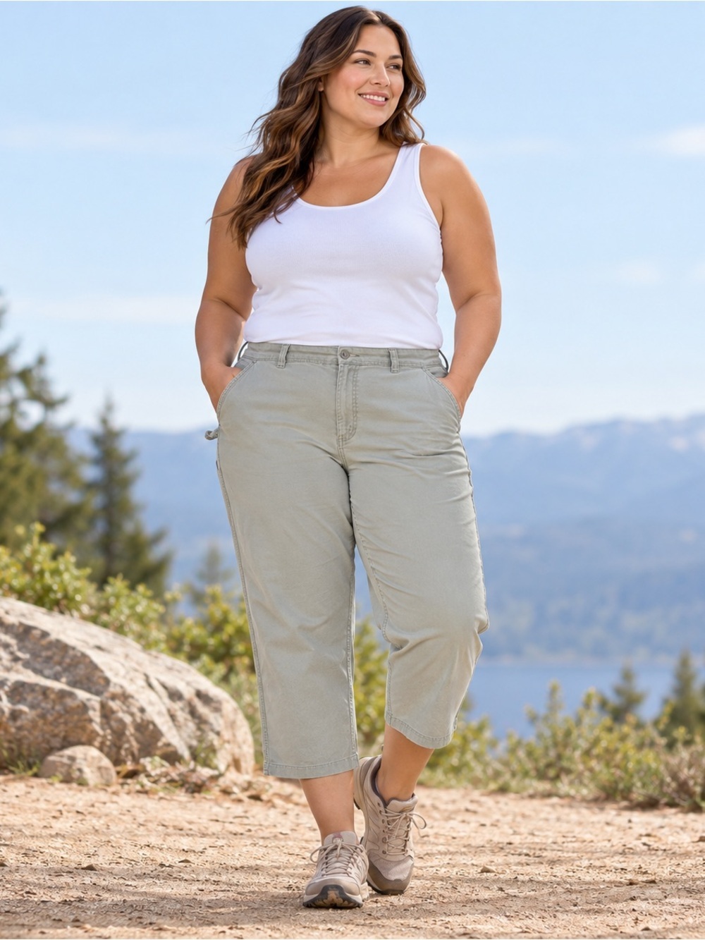 Columbia Cropped Pants Size 16 Straight Canvas 26" inseam